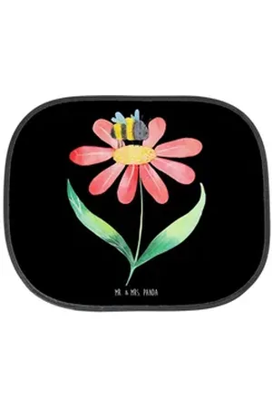 Mr. & Mrs. Panda Sonnenschutz Hummel Blume - Schwarz - Geschenk, lustige Sprüche, Tiermotive, Flaus, Seidenmatt, Einzigartiges Design schwarz
