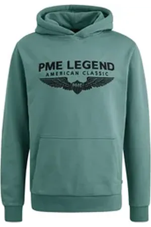 PME Legend™ Kapuzenpullover HOODED SOFT TERRY WITH LOGO aus Baumwollmix blau XL