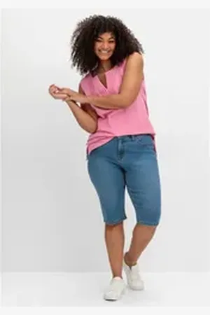 Sheego Jeansbermudas Große Größen im Curvy-Schnitt PIA blau 40