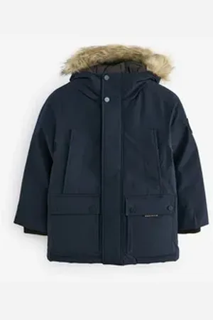 Next Parka Parka-Mantel mit Kunstfell (1-St) blau 152 (12 J.)