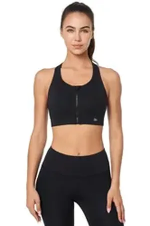 Yvette Ries Sport-BH mit YKK Reißverschluss vorne, Mesh Ringerrücken, E100556A19 schwarz 2XL+