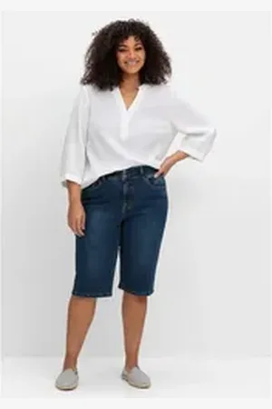 Sheego Jeansbermudas Große Größen im Curvy-Schnitt MANUELA blau 54
