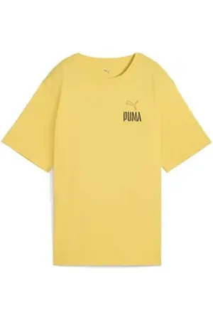 PUMA T-Shirt Wardrobe Essentials Relaxed Graphic T-Shirt Damen gelb XS