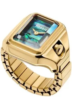 Fossil Uhrenring RAQUEL WATCH RING ES5411, Armbanduhr, Damenuhr, Edelstahlarmband, analog goldfarben