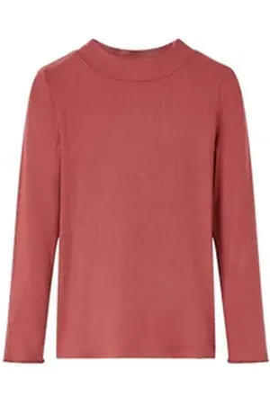 vidaXL Langarmshirt Kinder-Langarmshirt Halbrollkragen Dunkelrot 116 rot 116 (5-6 J)