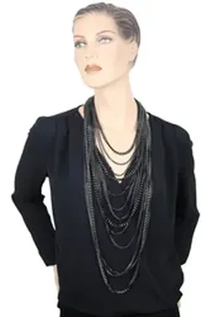 Alessandro Lange Kette Noir Allure, mehrreihige Gliederkette schwarz