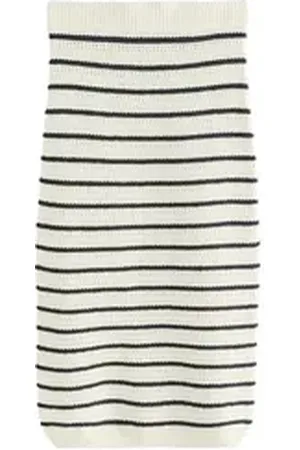 Next Midirock CoOrd Midi-Strickrock mit Streifen und Baumwolle (1-tlg) weiß XS