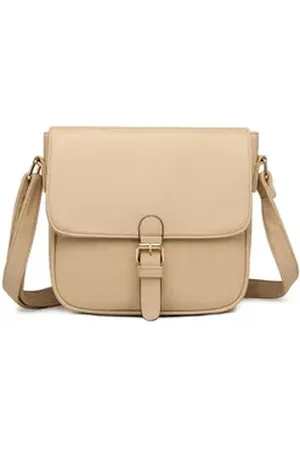 MISS LULÙ Umhängetasche Damen aus PU-Leder Mittelgroße Crossbody Bag mit abnehmbarem Gurt