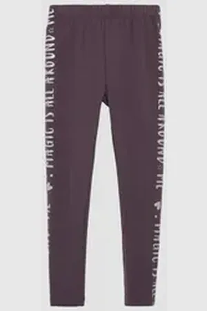 QS by s.Oliver Leggings Wärmende Leggins mit Glitzer-Print Glitzer lila 104