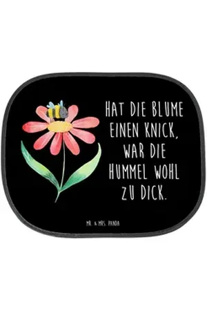 Mr. & Mrs. Panda Sonnenschutz Hummel Blume - Schwarz - Geschenk, Wespe, lustige Sprüche, Tiere, Aut, Seidenmatt, Praktisch schwarz