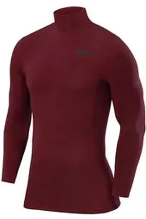 TCA Funktionsshirt Jungen Kompressions Thermoshirt, Langarm, Cabernet (1-tlg) rot 8-10 Jahre