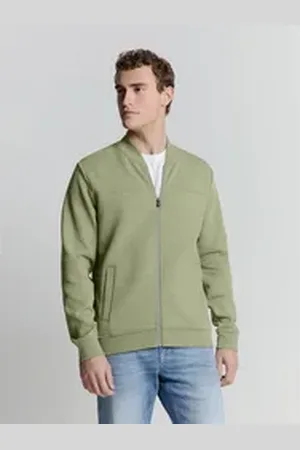No Excess Sweatjacke - Sweat Bomber - Trendige Herrenjacke grün XL