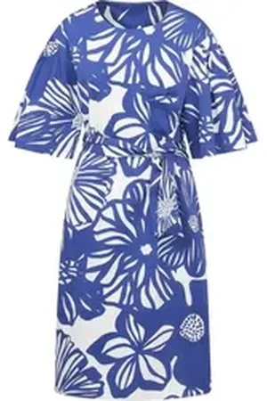 Seidensticker Midikleid Schlupfkleid mit Blumen-Muster blau 36
