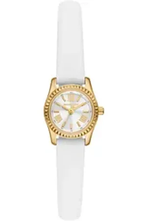 Michael Kors Quarzuhr PETITE LEXINGTON 19 mm MK4900, Armbanduhr, Damenuhr, Lederarmband, analog weiß
