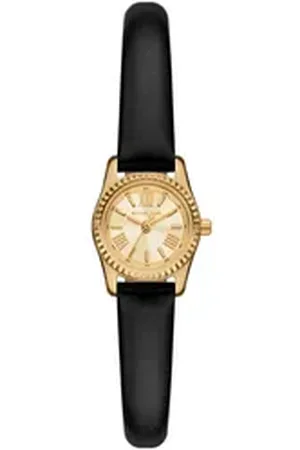 Michael Kors Quarzuhr PETITE LEXINGTON 19 mm MK4901, Armbanduhr, Damenuhr, Lederarmband, analog schwarz