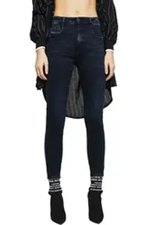 Diesel Straight-Jeans Slandy-High 082AU Damen Jeans Slim Straight blau