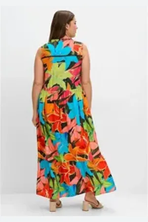 Sheego Sommerkleid Große Größen mit Blumenprint bunt 42