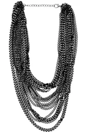 Alessandro Kette mit Anhänger Midnight Drama, mehrreihige Gliederkette schwarz