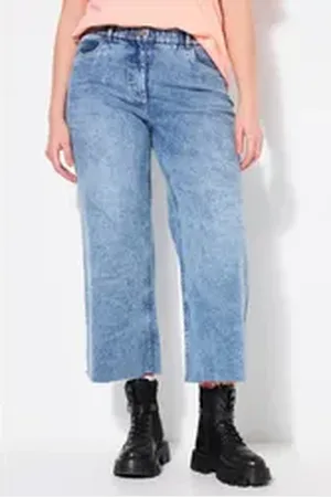 STUDIO UNTOLD Culotte Jeans-Culotte Wide Legs 5-Pocket cutted Saum blau 58