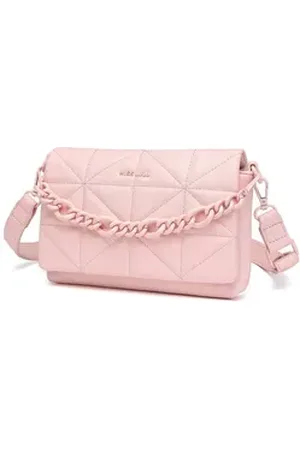 MISS LULÙ Umhängetasche Gesteppte Damen-Handtasche – Klassische Umhängetasche aus PU-Leder rosa