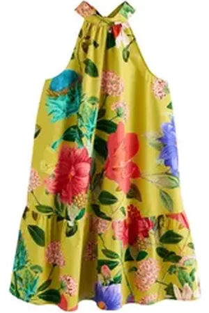 Next Minikleid Ärmelloses, gestuftes Neckholder-Minikleid (1-tlg) gelb 96 (GB: 20 Tall)