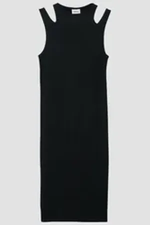QS by s.Oliver Minikleid Slim-Fit-Kleid aus Rippware mit Cut-outs Cut Out schwarz 134