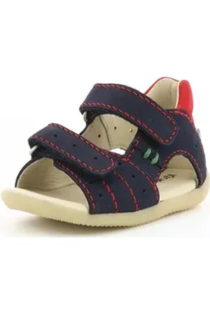 Kickers Sandalen Nubukleder Riemchensandale blau|rot 26 EU