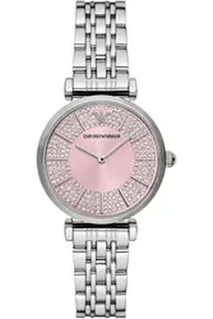 Emporio Armani Quarzuhr AR11686, Armbanduhr, Damenuhr, Edelstahlarmband, analog, Glassteine silberfarben