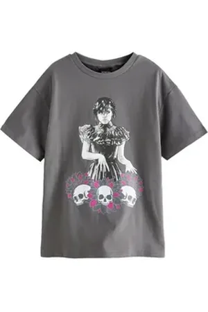 Next Print-Shirt T-Shirt aus 100 % Baumwolle mit Grafik „Mittwoch“ (1-tlg) grau 140 (10 J.)
