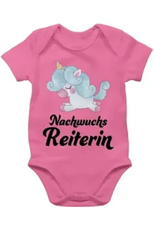 Shirtracer Shirtbody Nachwuchsreiterinn I Geschenk Reiterin Baby Pferd rosa 1/3 Monate