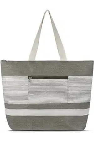Normani Strandtasche Tasche Baros, Schultertasche mit Reißverschluss Außentaschen grau