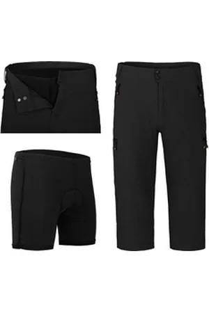 Bergson Fahrradhose PORVOO Capri (mit gepolsterter Innenhose) Herren 3/4 Radhose, robust, elastisch, Normalgrößen, schwarz schwarz 48