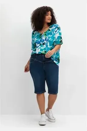 Sheego Jeansbermudas Große Größen im Curvy-Schnitt ANNE blau 52