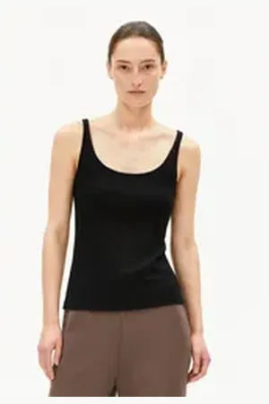 Armedangels Shirttop MAHELITAA Damen Top aus Bio-Baumwolle Fitted (1-tlg., Fitted) empty schwarz XL/46/48