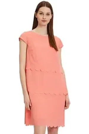 Betty Barclay Sommerkleid Stufenkleid kurzarm Druck rosa 48