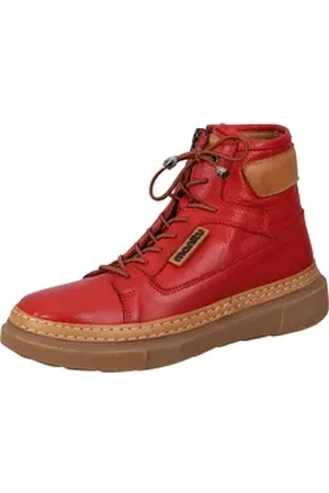 Manitu Stiefeletten Schnürstiefelette aus echtem Leder rot 36 EU