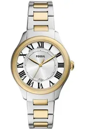 Fossil Quarzuhr Damen-Uhr Gilmore Quarz Edelstahl-Band Silber Gold-Ton ES5396