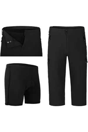 Bergson Fahrradhose PORVOO Capri (mit gepolsterter Innenhose) Herren 3/4 Radhose, robust, elastisch, Normalgrößen, schwarz schwarz 46