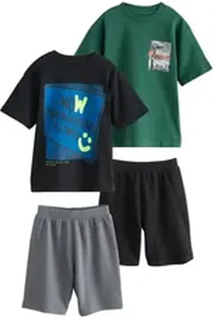 Next Pyjama Kurze Relaxed Fit Schlafanzüge, 2er-Pack (4 tlg) schwarz 146 (11 J.)