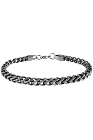 Akzent Armband Lontah Edelstahl, 3D, Karabiner, Breite 5 cm (Einzeln) silberfarben