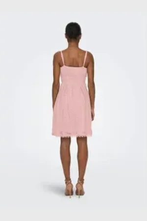 ONLY Minikleid (1-tlg) Spitze rosa 38