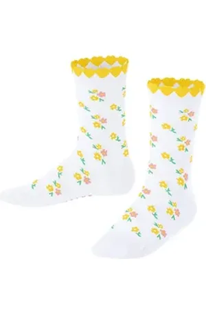 Falke Socken Ditsy Flowers (1-Paar) aus hautschmeichelnder Baumwolle weiß 27-30