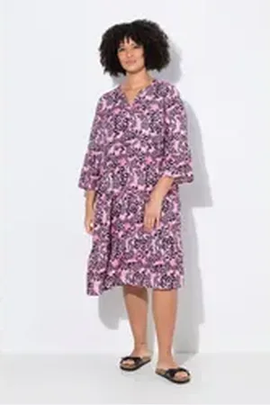 Angel of Style Angel of Style Jerseykleid Kleid A-Linie Musselin Leo-Muster Volants rosa 52