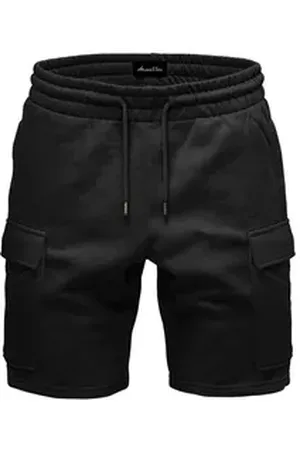 amaci Cargoshorts CLERMONT Cargoshorts Herren Bermuda Sweat Cargo Short Hose Regular Fit schwarz XL