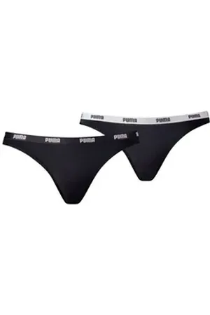 PUMA Bikinislip WOMEN BIKINI 2P HANG (2er Pack) Mit elastischem Logobund schwarz L
