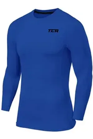 TCA Funktionsshirt Jungen Kompressionsshirt Thermo, Blau, 8-10 Jahre (1-tlg) blau 8-10 Jahre