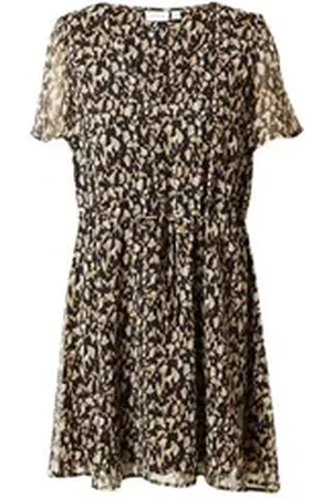 VILA Sommerkleid FALIA (1-tlg) Drapiert/gerafft beige|braun|schwarz 40