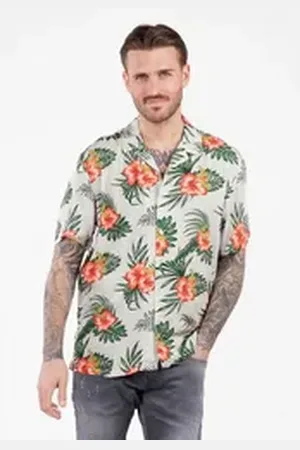 Key Largo Kurzarmhemd MSH KLHULA 1/2 patterned (1-tlg) weiß S