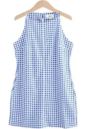 Next Minikleid Ärmelloses Racer-Minikleid, Leinenmix mit Stretch (1-tlg) blau 23 (GB: 18 Petite)