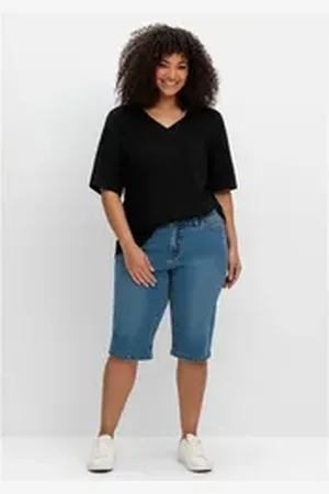 Sheego Jeansbermudas Große Größen im Curvy-Schnitt VERENA blau 40